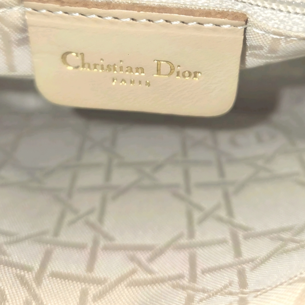 Christian Dior Vintage Lady Dior Bag Cannage Tan Quilt Nylon Medium COA included - Picture 13 of 15